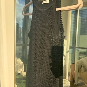 SANDRO Black Embellished Midi Dress